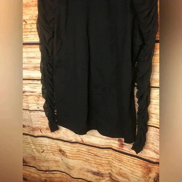 Women’s Black Long Sleeve top with mesh sleeves - Picture 3 of 10
